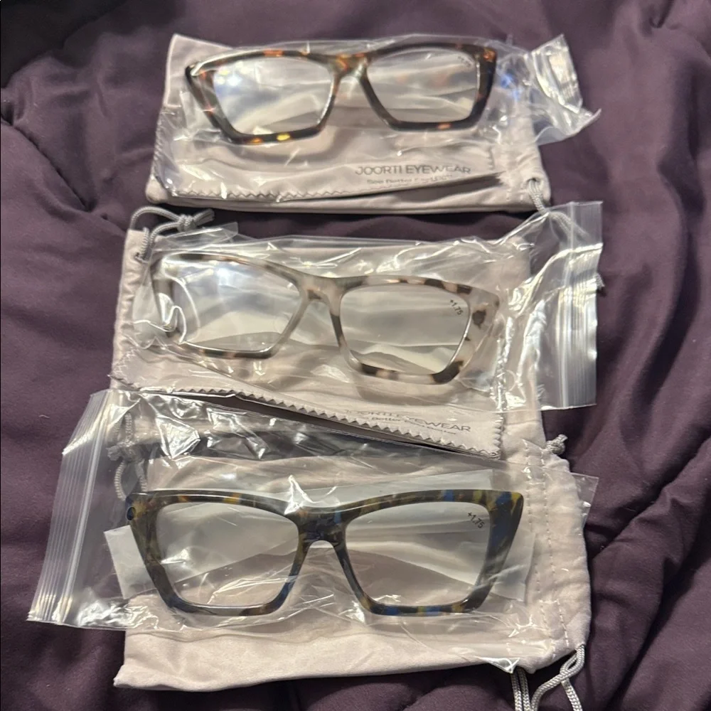 Eyeglasses Trio  Readers - 3 pack of +1.75 Joorti eyewear tortoise Oprah cat eye - Picture 2 of 12